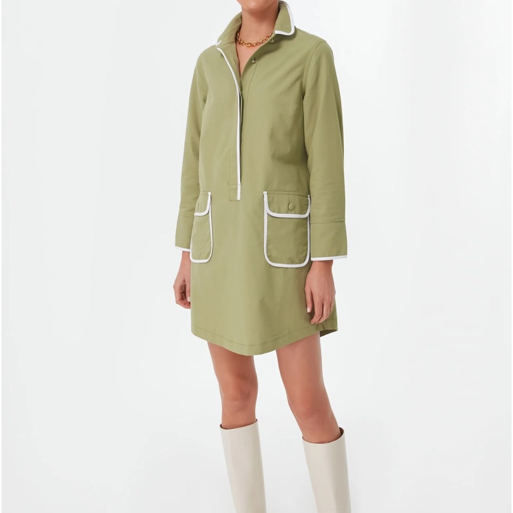 Tuckernuck Green Mini Dress with White Trim - Picture 2 of 6
